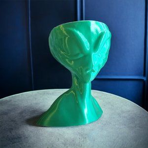 Cool Alien Head Planter Retro Spaceship Space Age Green Planets
